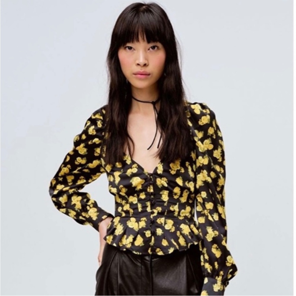FOR LOVE & LEMONS Elisa Blouse in Marigold | Whimsygoth Romantic Top | Size L